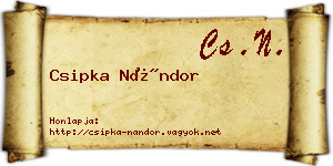 Csipka Nándor névjegykártya